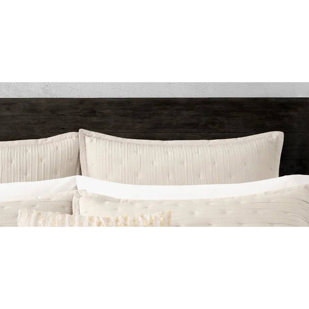 Donna Karan Luxury Euro Pillow Shams Set of 2 Meditate Silk Linen Ivory 26x26